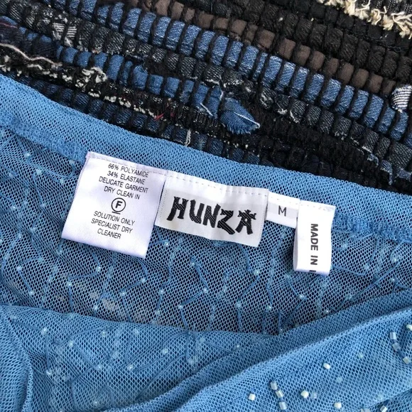 Hunza G Blue Beach Cover Up Wrap Skirt/ Sarong - Picture 2 of 3